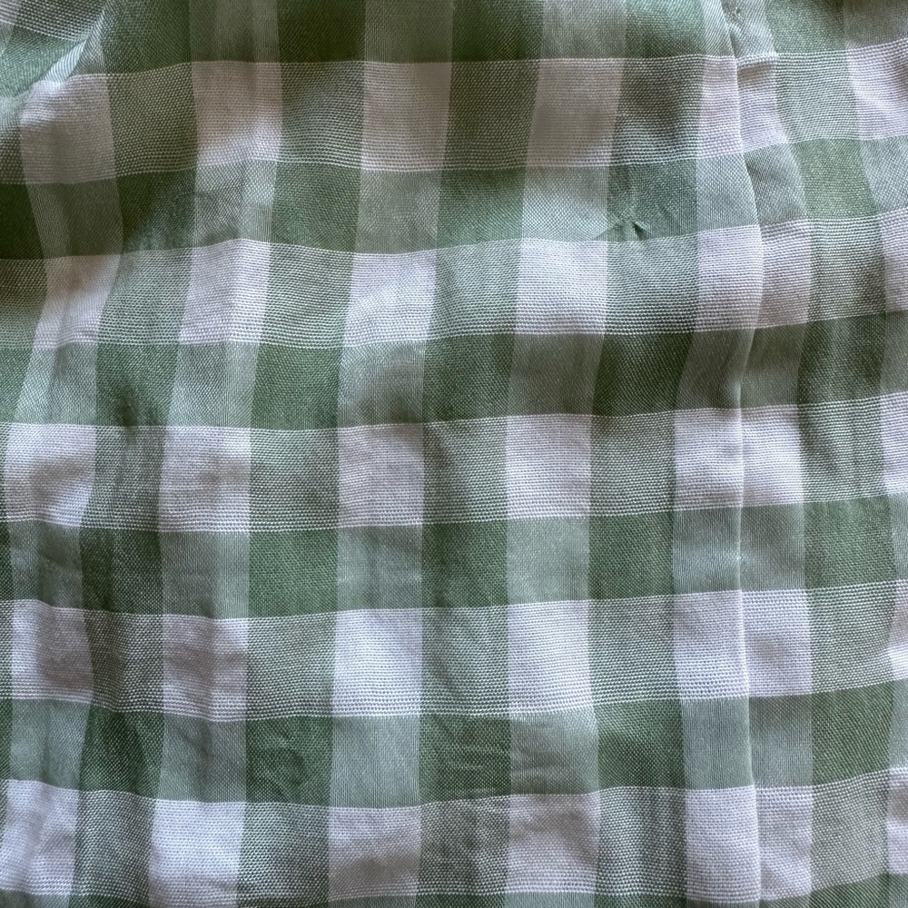 Princess Polly Gingham Pleated Checkered Mini Skirt in Sage Green/White - Size 2 - Picture 2 of 15